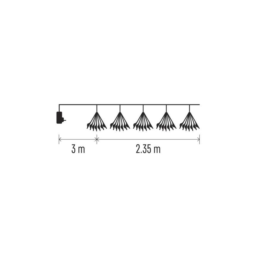 LED Jõuluteemaline valguskett 150xLED/5,35m soe valge