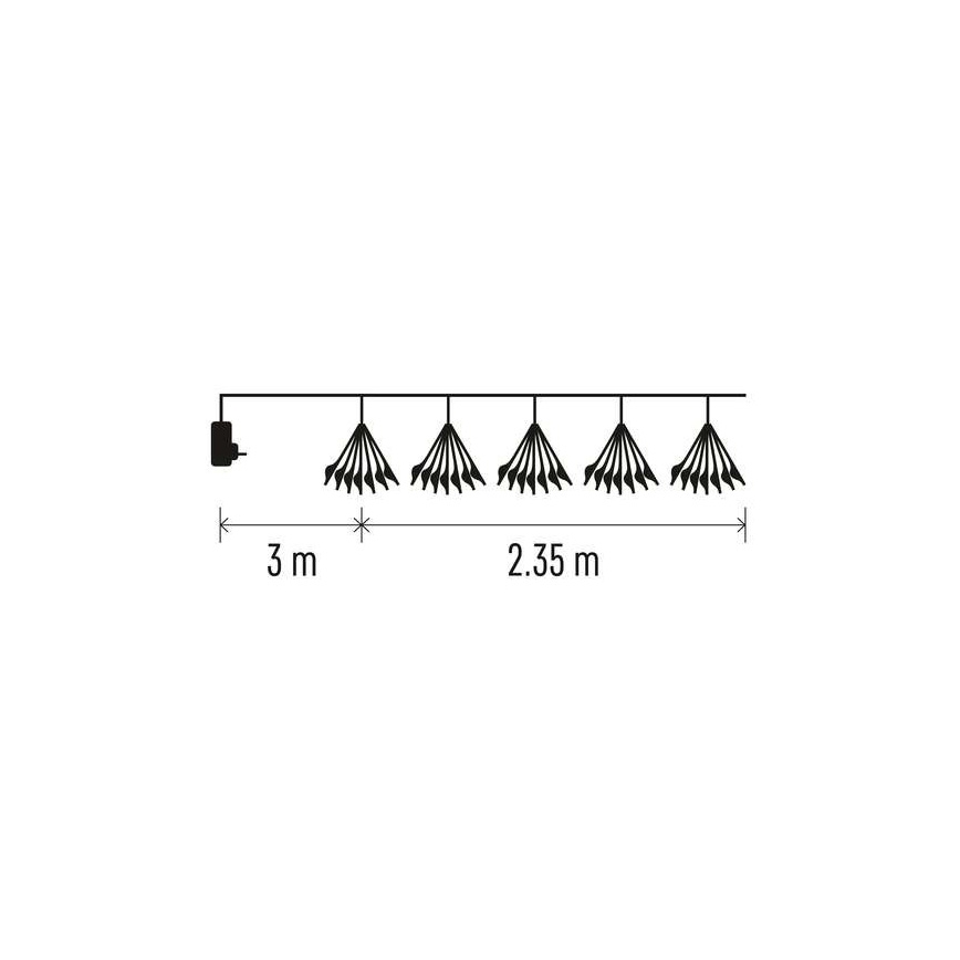 LED Jõuluteemaline valguskett 150xLED/5,35m soe valge