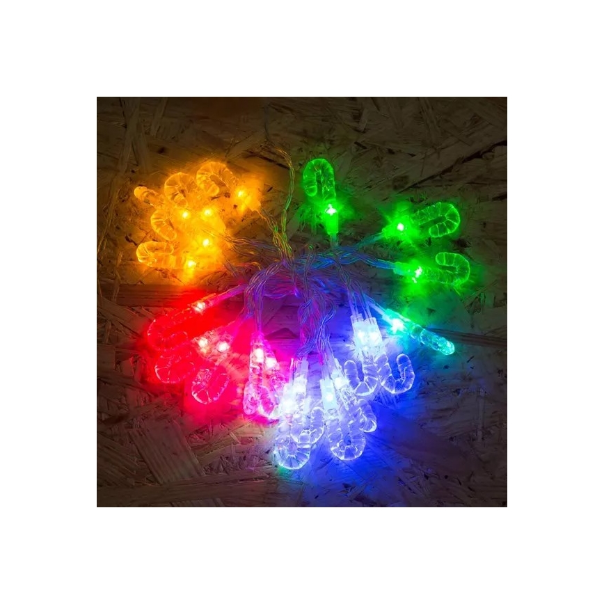 LED Jõuluteemaline valguskett 20xLED 2,25m mitmevärviline, kepikesed