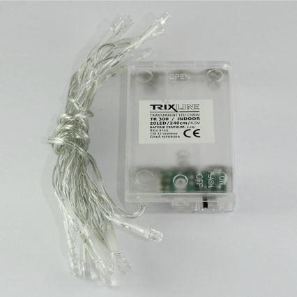 LED Jõuluteemaline valguskett 20xLED/2 funktsiooni 2,4m külm valge