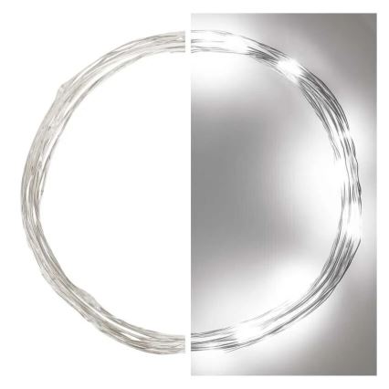 LED Jõuluteemaline valguskett 20xLED/2xAA 2,4m külm valge