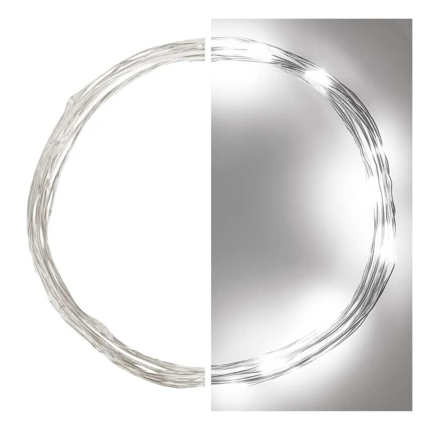 LED Jõuluteemaline valguskett 20xLED/2xAA 2,4m külm valge