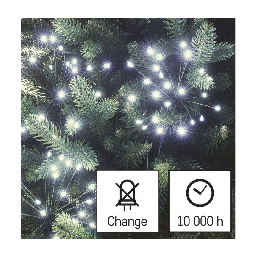 LED Jõuluteemaline valguskett 300xLED/8,2m külm valge