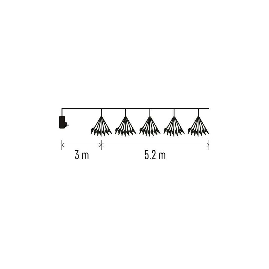 LED Jõuluteemaline valguskett 300xLED/8,2m külm valge
