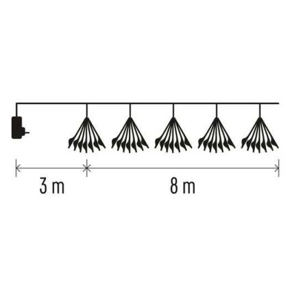 LED Jõuluteemaline valguskett 450xLED/11m külm valge