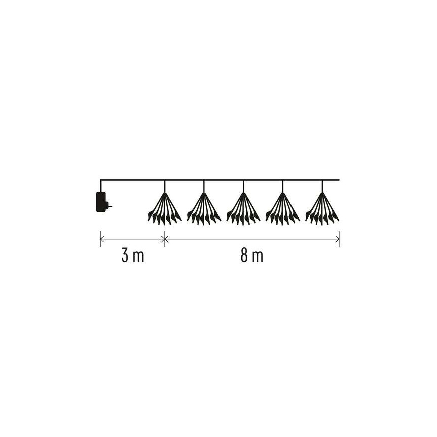 LED Jõuluteemaline valguskett 450xLED/11m külm valge