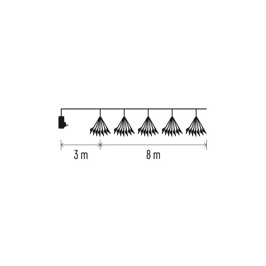 LED Jõuluteemaline valguskett 450xLED/11m soe valge