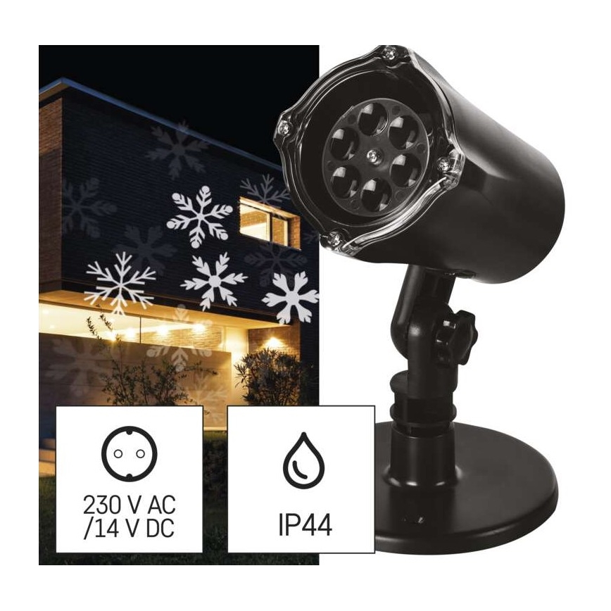 LED Jõuluteemaline väli projektor LED/3,6W/230V IP44 külm valge