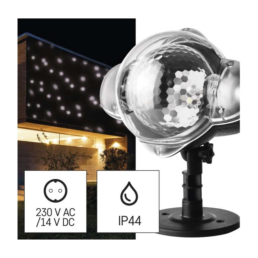 LED Jõuluteemaline väli projektor LED/4W/230V IP44 valge