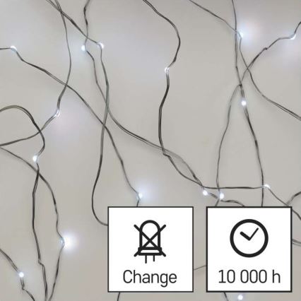 LED Jõuluteemaline väli valguskett 100xLED/15m IP44 külm valge