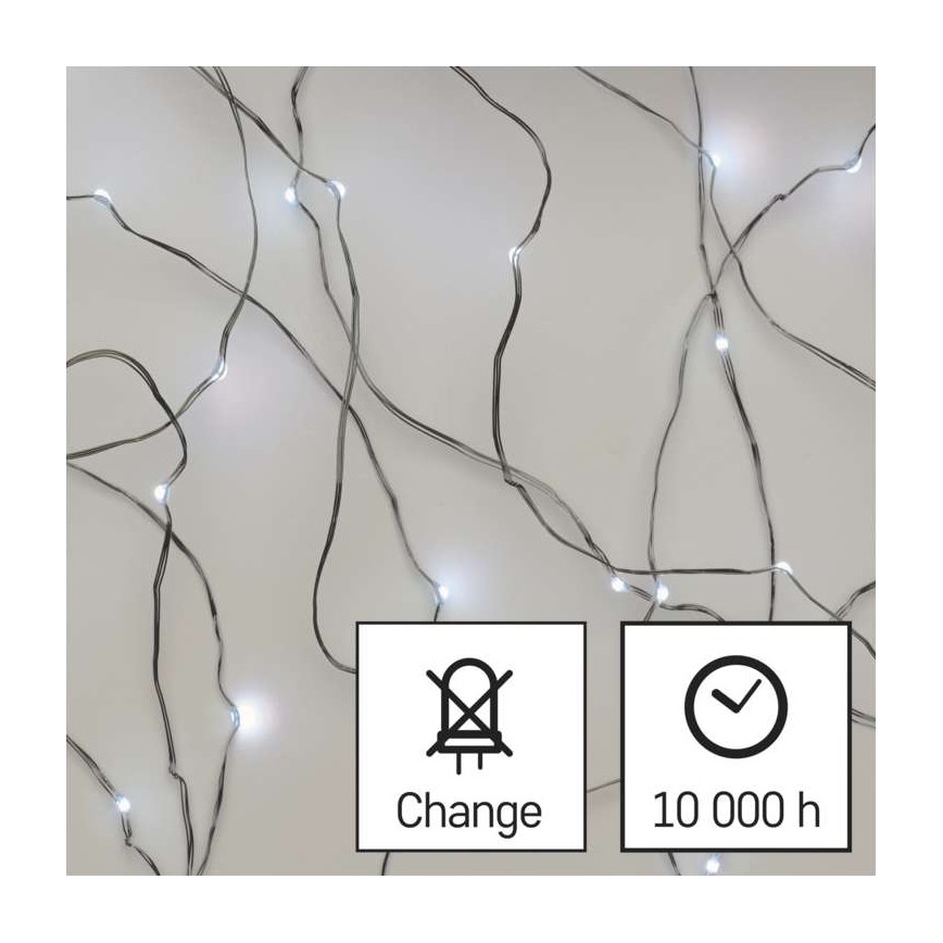 LED Jõuluteemaline väli valguskett 100xLED/15m IP44 külm valge