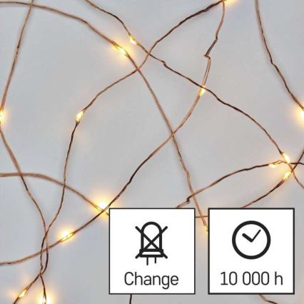 LED Jõuluteemaline väli valguskett 100xLED/15m IP44 soe valge