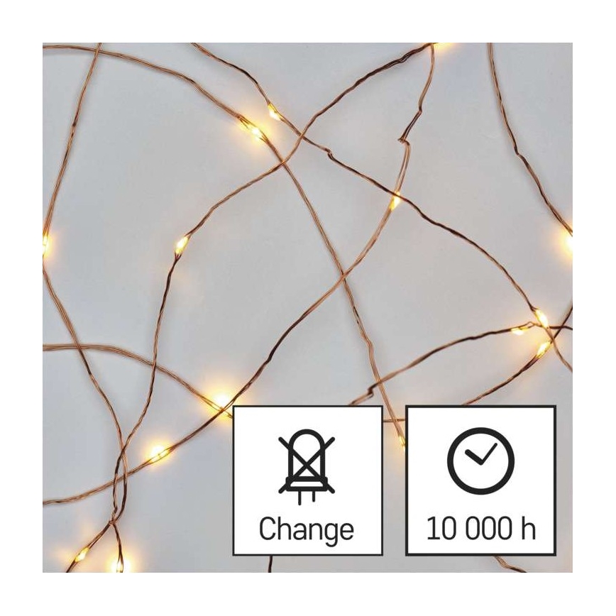 LED Jõuluteemaline väli valguskett 100xLED/15m IP44 soe valge