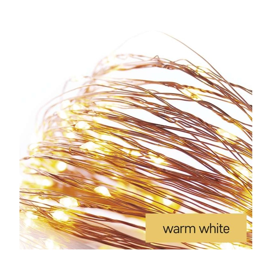 LED Jõuluteemaline väli valguskett 100xLED/15m IP44 soe valge