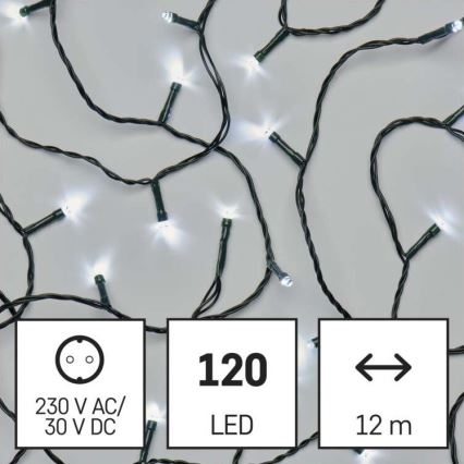 LED Jõuluteemaline väli valguskett 120xLED/17m IP44 külm valge