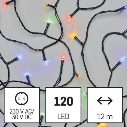 LED Jõuluteemaline väli valguskett 120xLED/17m IP44 mitmevärviline