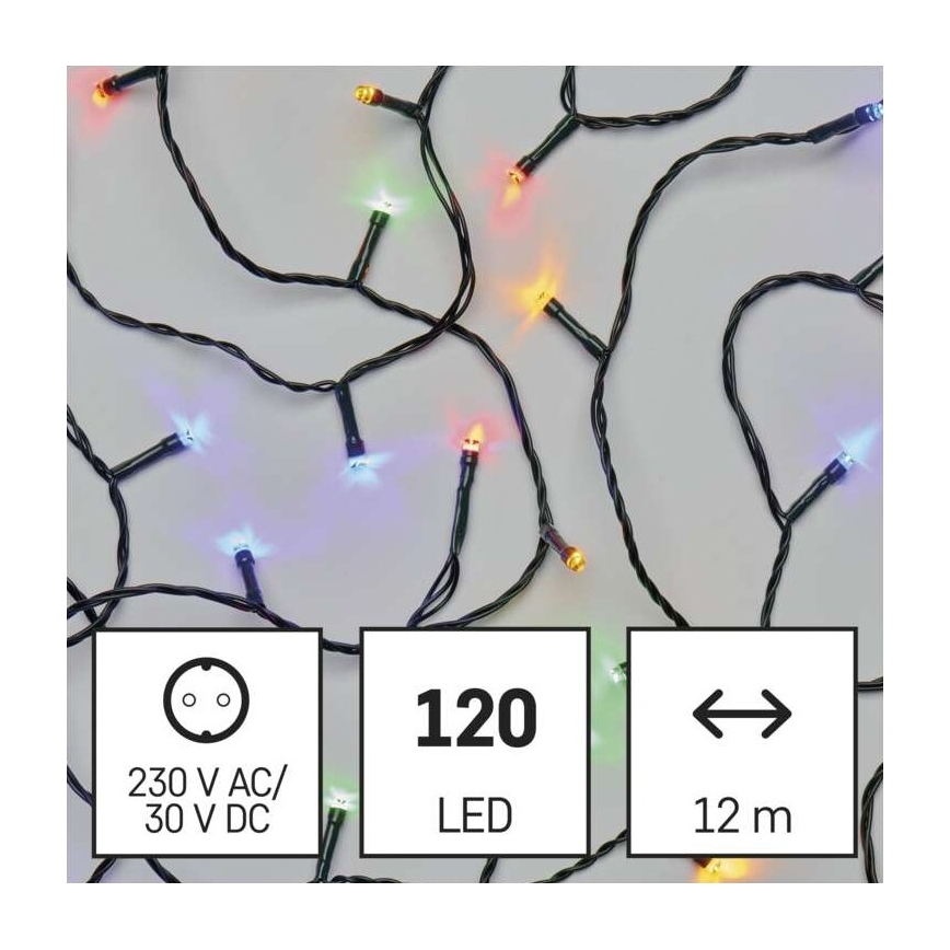 LED Jõuluteemaline väli valguskett 120xLED/17m IP44 mitmevärviline