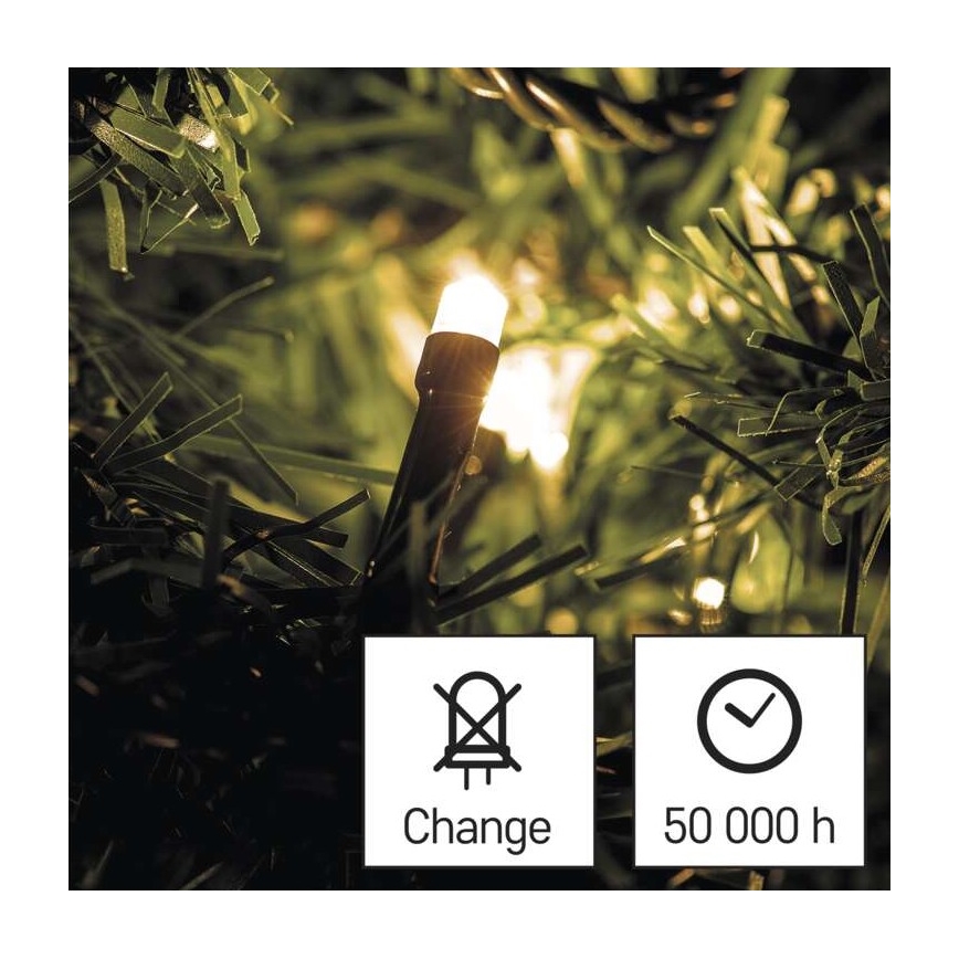 LED Jõuluteemaline väli valguskett 120xLED/8,9m IP44 soe valge