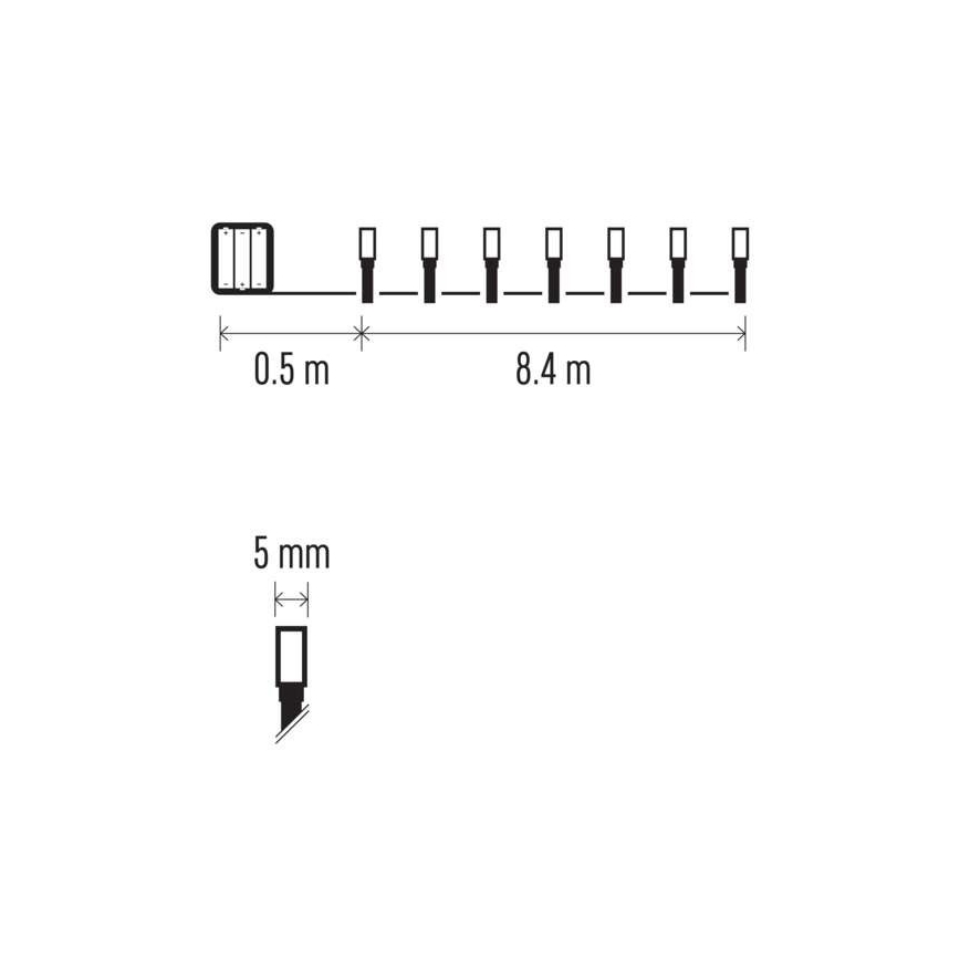 LED Jõuluteemaline väli valguskett 120xLED/8,9m IP44 soe valge