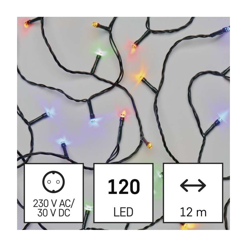 LED Jõuluteemaline väli valguskett 120xLED/8 režiimi 17m IP44 mitmevärviline