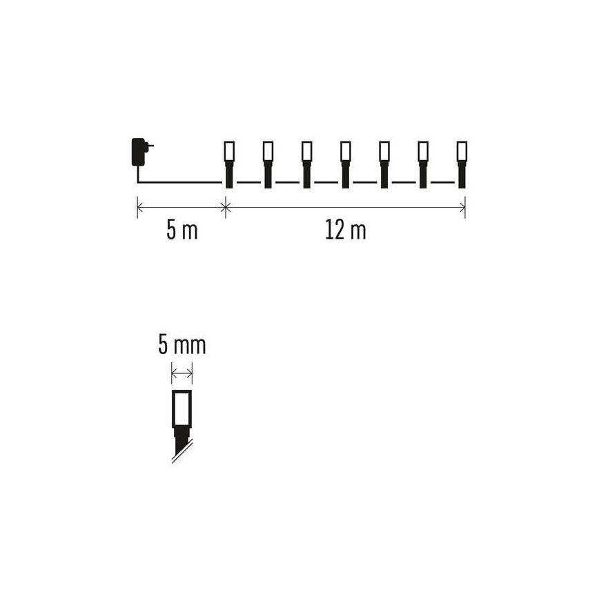 LED Jõuluteemaline väli valguskett 120xLED/8 režiimi 17m IP44 soe valge