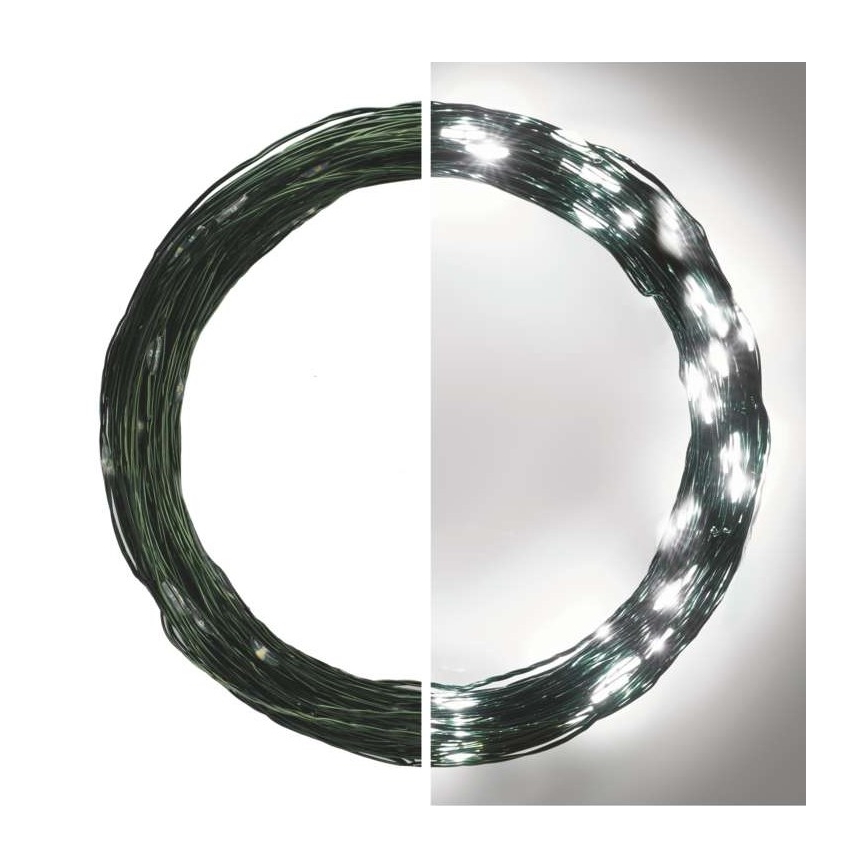 LED Jõuluteemaline väli valguskett 150xLED/20m IP44 külm valge