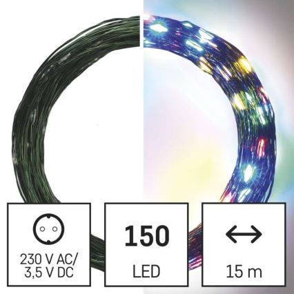 LED Jõuluteemaline väli valguskett 150xLED/20m IP44 mitmevärviline