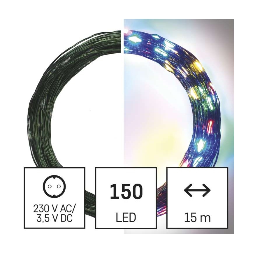 LED Jõuluteemaline väli valguskett 150xLED/20m IP44 mitmevärviline