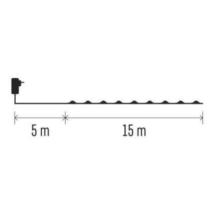 LED Jõuluteemaline väli valguskett 150xLED/20m IP44 mitmevärviline