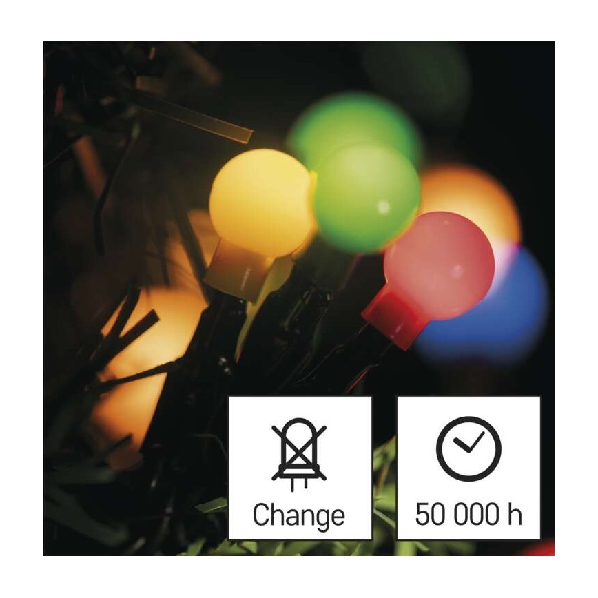 LED Jõuluteemaline väli valguskett 200xLED/8 režiimi 25m IP44 mitmevärviline