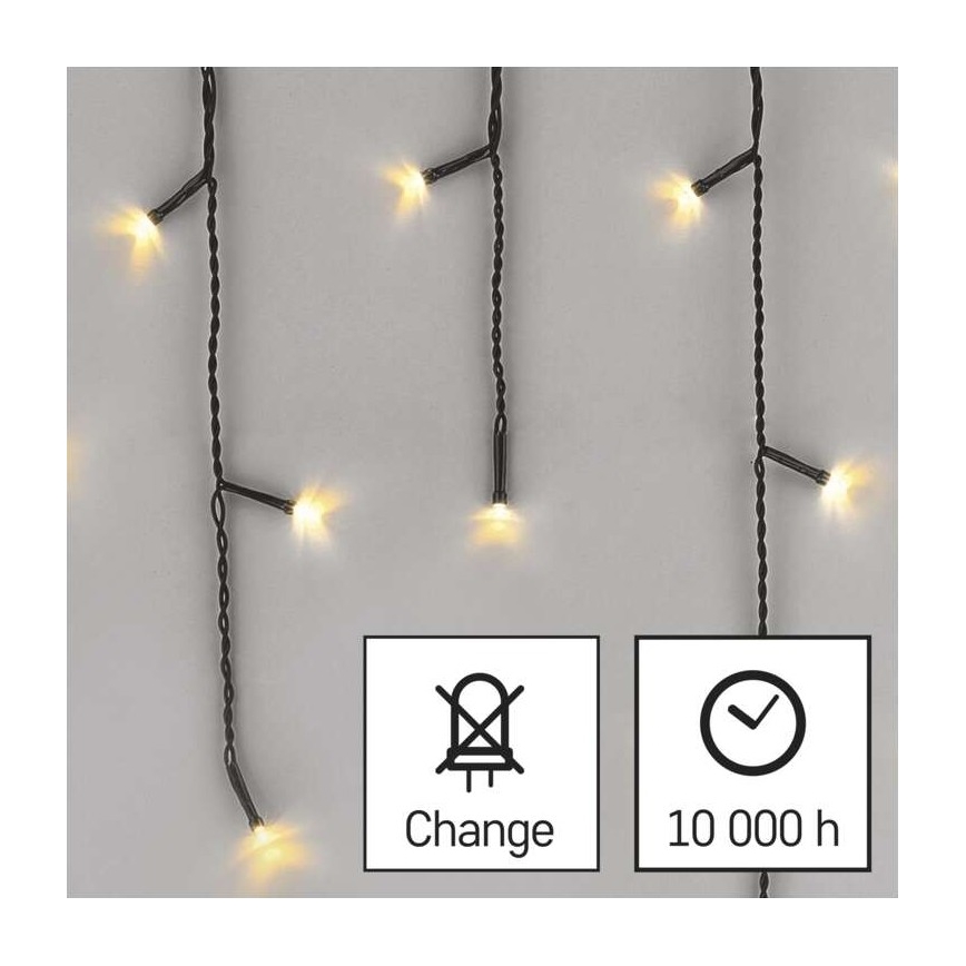 LED Jõuluteemaline väli valguskett 200xLED/8 režiimi 8,6m IP44 soe valge