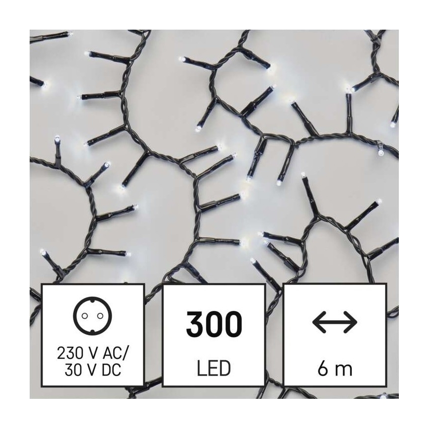 LED Jõuluteemaline väli valguskett 300xLED/11m IP44 külm valge