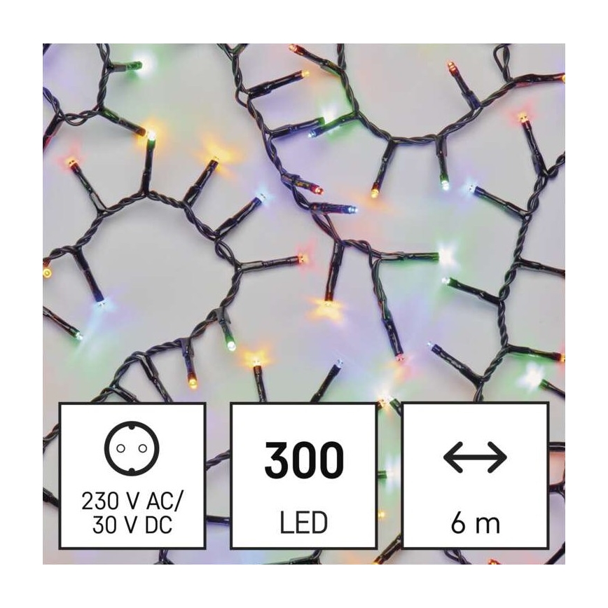 LED Jõuluteemaline väli valguskett 300xLED/11m IP44 mitmevärviline