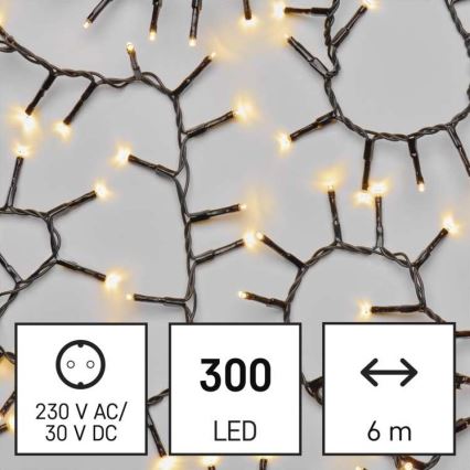 LED Jõuluteemaline väli valguskett 300xLED/11m IP44 soe valge