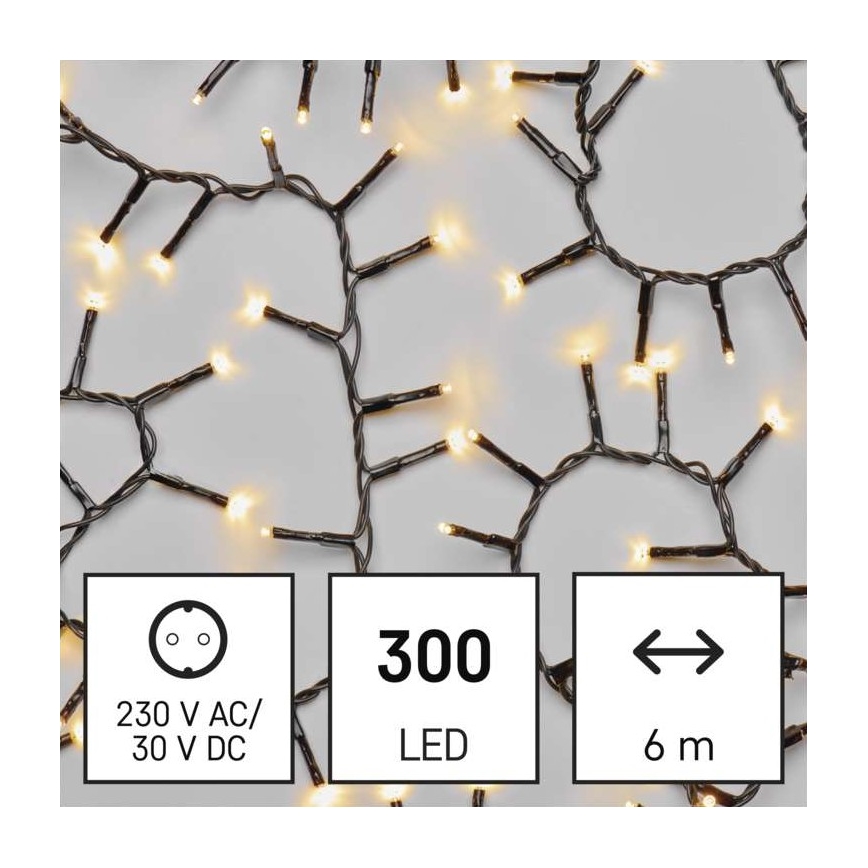 LED Jõuluteemaline väli valguskett 300xLED/11m IP44 soe valge