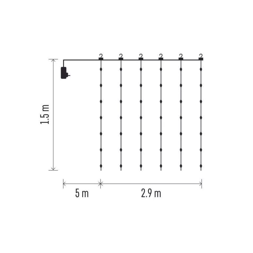 LED Jõuluteemaline väli valguskett 300xLED/8 funktsiooni 7,9 m IP44 soe valge