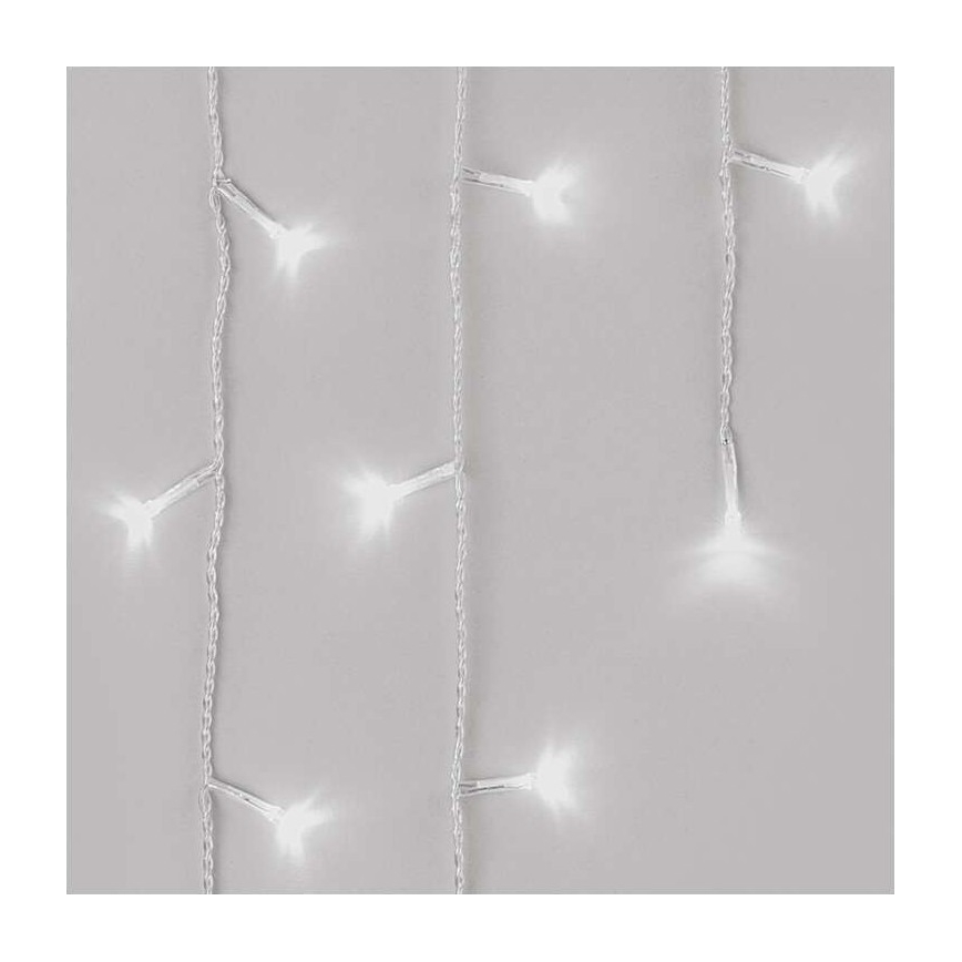 LED Jõuluteemaline väli valguskett 300xLED/8 režiimi 10m IP44 külm valge + pult