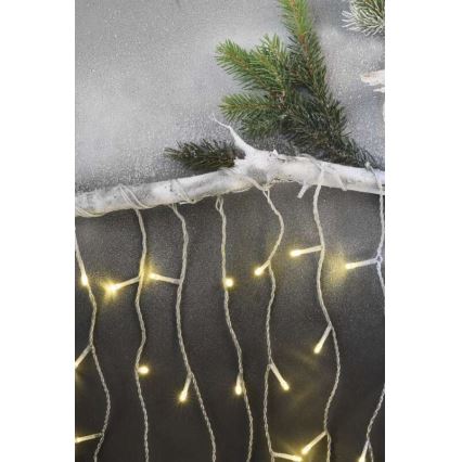 LED Jõuluteemaline väli valguskett 300xLED/8 režiimi 10m IP44 soe valge + pult