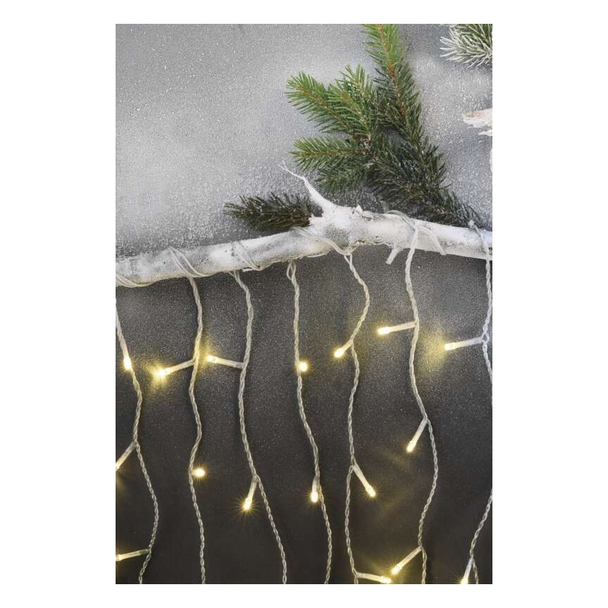 LED Jõuluteemaline väli valguskett 300xLED/8 režiimi 10m IP44 soe valge + pult