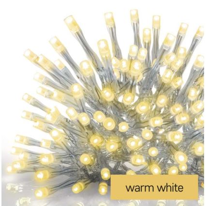 LED Jõuluteemaline väli valguskett 300xLED/8 režiimi 10m IP44 soe valge + pult