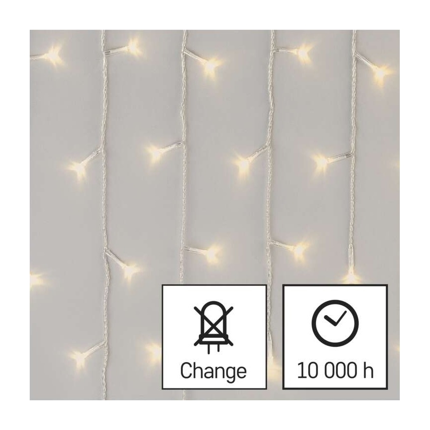 LED Jõuluteemaline väli valguskett 300xLED/8 režiimi 10m IP44 soe valge + pult