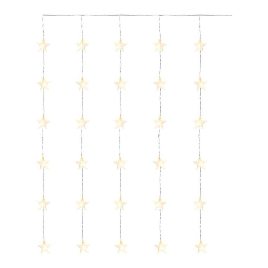 LED Jõuluteemaline väli valguskett 30xLED/3,9m IP44 tähed