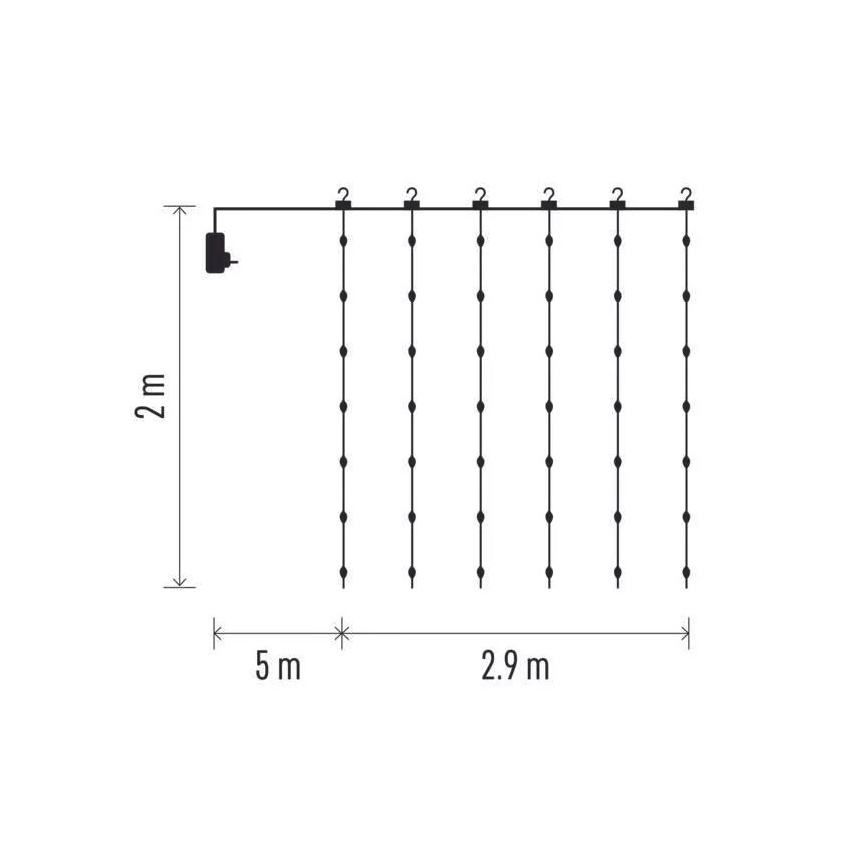 LED Jõuluteemaline väli valguskett 400xLED/8 funktsiooni 7,9 m IP44 seo valge
