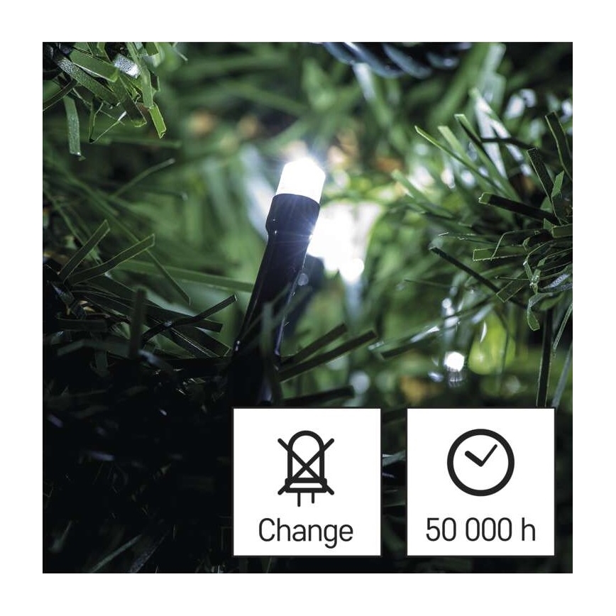 LED Jõuluteemaline väli valguskett 40xLED/9m IP44 külm valge