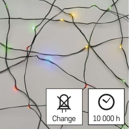 LED Jõuluteemaline väli valguskett 40xLED/9m IP44 mitmevärviline