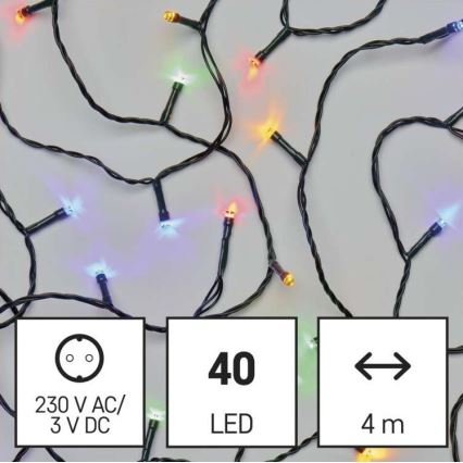 LED Jõuluteemaline väli valguskett 40xLED/9m IP44 mitmevärviline