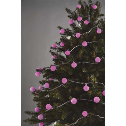LED Jõuluteemaline väli valguskett 40xLED/9m IP44 roosa