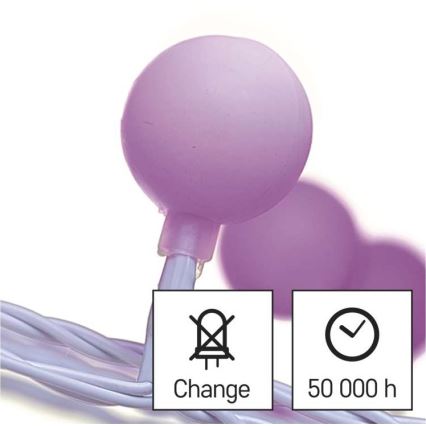 LED Jõuluteemaline väli valguskett 40xLED/9m IP44 roosa