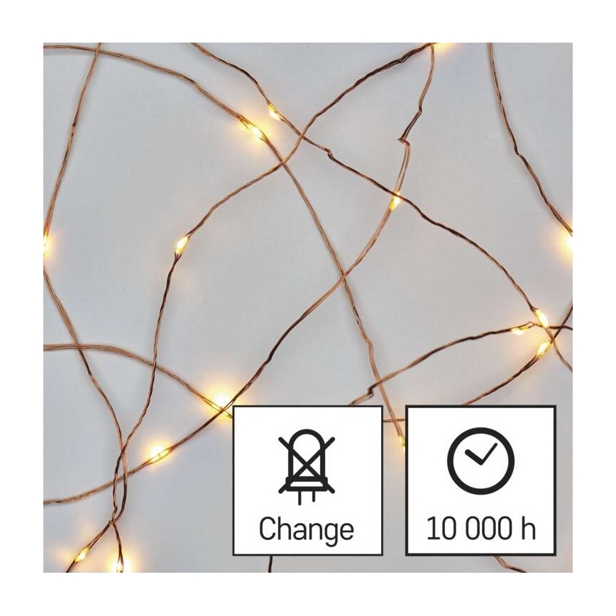 LED Jõuluteemaline väli valguskett 40xLED/9m IP44 soe valge