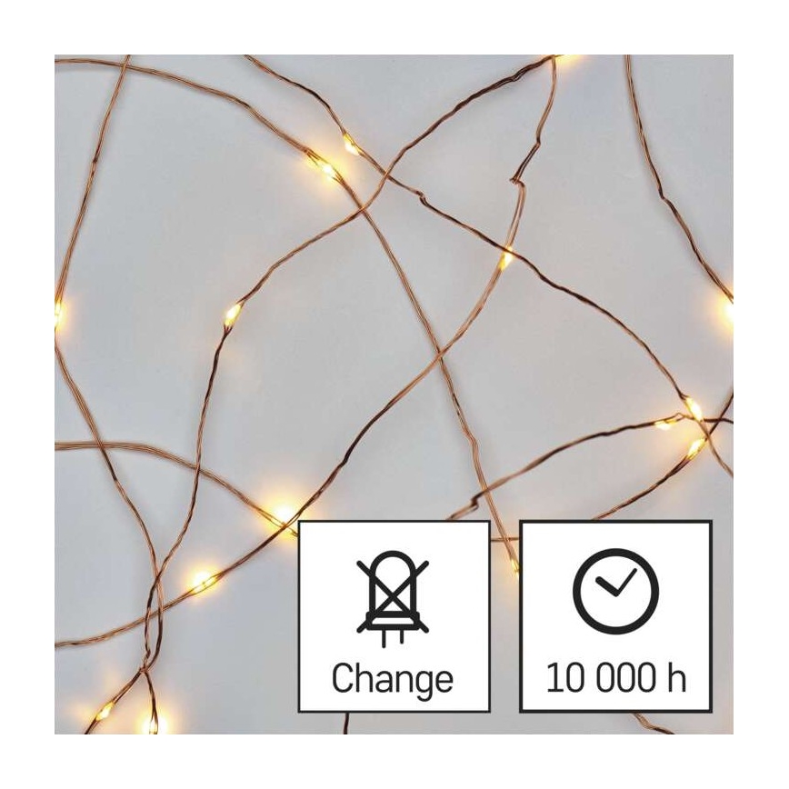 LED Jõuluteemaline väli valguskett 40xLED/9m IP44 soe valge